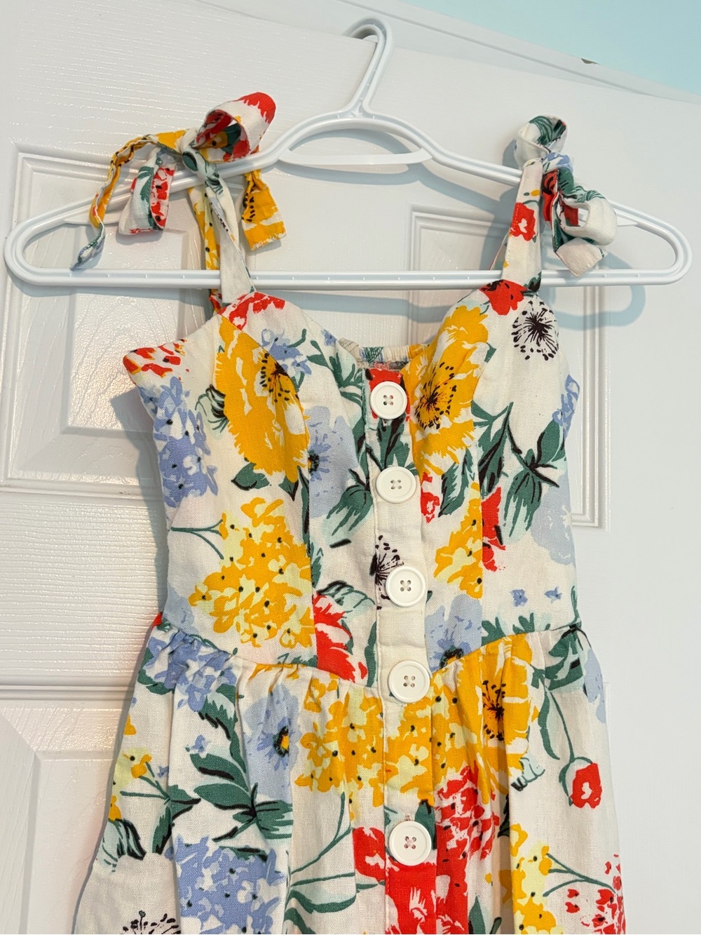 Urban Outfitters Positano Linen Blend Floral Midi Dress - Size XS - Picture 6 of 12